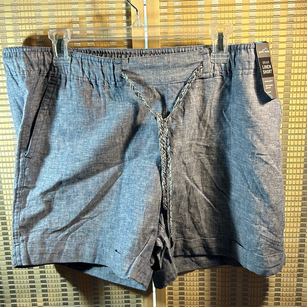 Eddie Bauer Briar Linen Relax Fit Shorts W/Drawstring Size XL-NWT